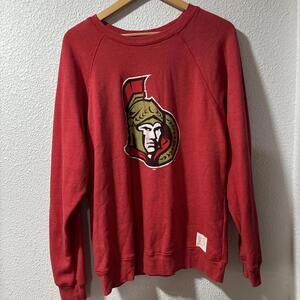 Ottawa Senators Crew neck sweatshirt Retro Brand Size Large Red